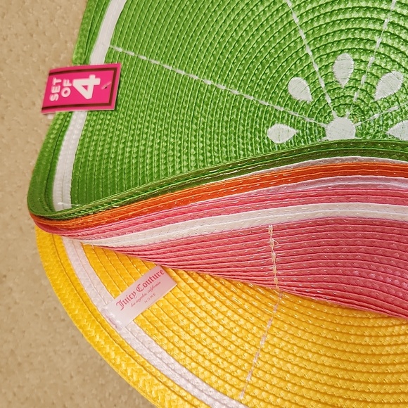 NWT ❗️ set of 4 Juice couture placemats  bright yellow pink orange green fruits - Picture 10 of 13